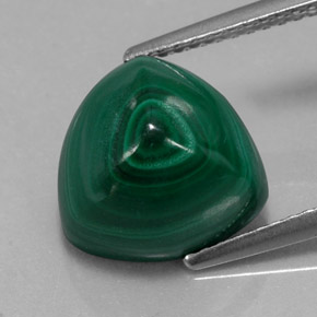 7.48 ct Green Malachite Gemstone, Malachite Gem in Trillion Cabochon Shape for Sale.