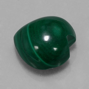 6.51 ct Green Malachite Stone, Natural Malachite in Heart Cabochon Shape for Sale