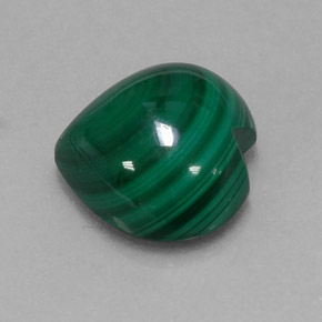 5.54 ct Green Malachite Stone, Natural Malachite in Heart Cabochon Shape for Sale