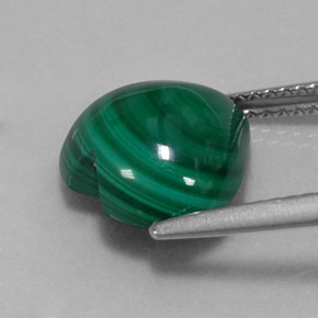 Malachite Gemstone in 10.9 x 10.6 mm Size for Sale, Malachite Stone in Multicolor Green Color