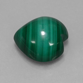 6.03 ct Green Malachite Stone, Natural Malachite in Heart Cabochon Shape for Sale
