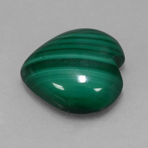 5.95 ct Green Malachite Stone, Natural Malachite in Heart Cabochon Shape for Sale