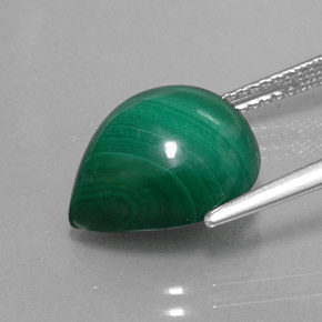 Malachite Gemstone in 13.3 x 11.2 mm Size for Sale, Malachite Stone in Multicolor Green Color