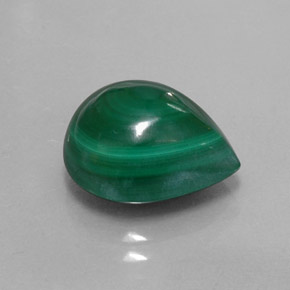 8.16 ct Green Malachite Stone, Natural Malachite in Pear Cabochon Shape for Sale
