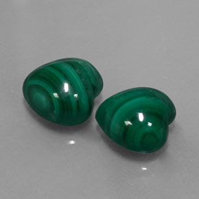 8.44 ct Green Malachite Stone, Natural Malachite in Heart Cabochon Shape for Sale