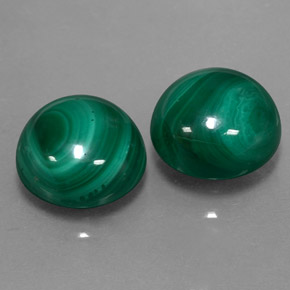 11.87 ct Green Malachite Stone, Natural Malachite in Round Cabochon Shape for Sale