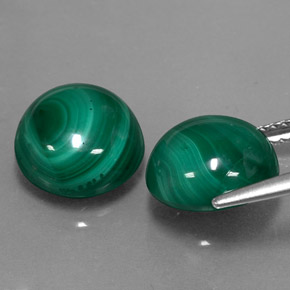 Malachite Gemstone in 10 mm (calibrated) Size for Sale, Malachite Stone in Multicolor Green Color