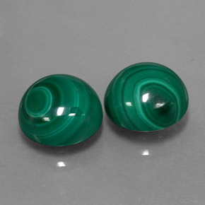 6.39 ct Green Malachite Stone, Natural Malachite in Round Cabochon Shape for Sale
