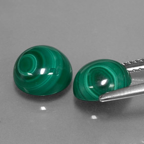 Malachite Gemstone in 8 mm (calibrated) Size for Sale, Malachite Stone in Multicolor Green Color