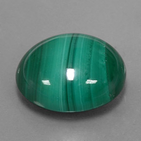 10.31 ct Green Malachite Stone, Natural Malachite in Oval Cabochon Shape for Sale