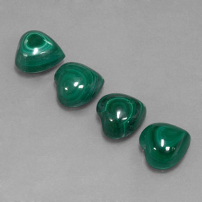 16.22 ct Green Malachite Gemstone, Malachite Gem in Heart Cabochon Shape for Sale.