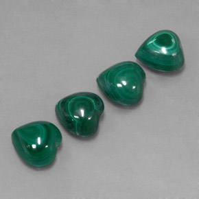 16.22 ct Green Malachite Stone, Natural Malachite in Heart Cabochon Shape for Sale