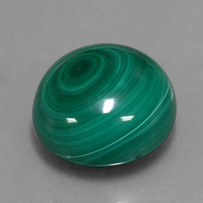 15.44 ct Green Malachite Stone, Natural Malachite in Round Cabochon Shape for Sale