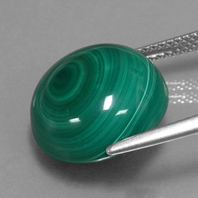 Malachite Gemstone in 14 mm (calibrated) Size for Sale, Malachite Stone in Multicolor Green Color