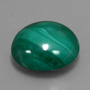 8.54 ct Green Malachite Stone, Natural Malachite in Oval Cabochon Shape for Sale