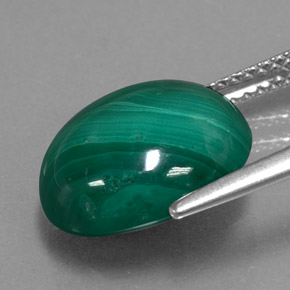 Malachite Gemstone in 12.6 x 11.1 mm Size for Sale, Malachite Stone in Multicolor Green Color