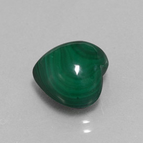 7.65 ct Green Malachite Stone, Natural Malachite in Heart Cabochon Shape for Sale