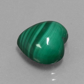 7.34 ct Green Malachite Stone, Natural Malachite in Heart Cabochon Shape for Sale