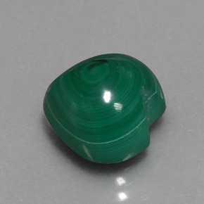 7.41 ct Green Malachite Stone, Natural Malachite in Heart Cabochon Shape for Sale