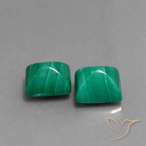 9.32 ctw Green Malachite Stones, Natural Malachite in Baguette Sugarloaf Cabochon Shape for Sale