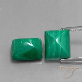 13.5 ct Baguette Malachite, 11.2 x 9.2 mm From Congo, Photo A