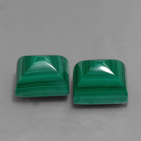 18.76 ct Green Malachite Stone, Natural Malachite in Baguette Cabochon Shape for Sale