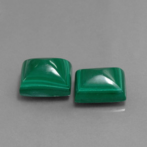 11.38 ct Green Malachite Stone, Natural Malachite in Baguette Cabochon Shape for Sale