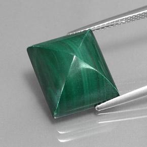 Medium Green Malachite Gem - 14.3ct Baguette Sugarloaf Cabochon (ID: 341838)