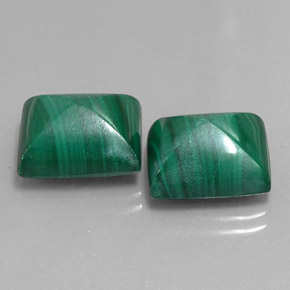 23.91 ct Green Malachite Stone, Natural Malachite in Baguette Cabochon Shape for Sale