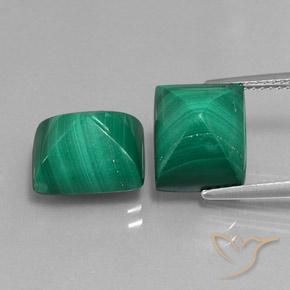 15.62 ct Baguette Malachite, 11.2 x 9.2 mm From Congo, Photo A