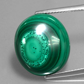 17.83 ct Green Malachite Gemstone, Malachite Gem in Oval Cabochon Shape for Sale.