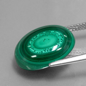 Malachite Gemstone in 17 x 15.1 mm Size for Sale, Malachite Stone in Multicolor Green Color