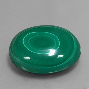 24.67 ct Green Malachite Stone, Natural Malachite in Oval Cabochon Shape for Sale