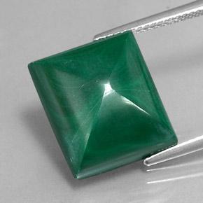 Malaquita Cabujón Baguette Sugarloaf de 17,61 ct de Congo, Dimensión 15,1 x 13mm, Claridad Opaco, Piedra preciosa natural No tratado, 1 pieza de Malaquita en color Verde medio, Dureza Mohs de 3.5 - 4, Photo A