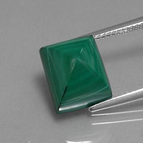 Malachite verde taglio baguette da 10,87 ct dal Congo, dimensione 11,3 x 9,2mm, pietra preziosa naturale non trattati , purezza Opaque, Malachite Baguette Pan di Zucchero Cabochon da 1 pz, durezza Mohs di 3,5 - 4, Photo A