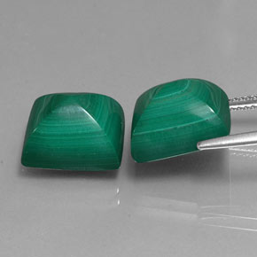Malachite Gemstone in 12.1 x 10.2 mm Size for Sale, Malachite Stone in Multicolor Green Color
