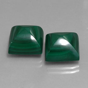 21.67 ct Green Malachite Stone, Natural Malachite in Square Cabochon Shape for Sale
