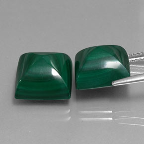 Malachite Gemstone in 11 x 11 mm (calibrated) Size for Sale, Malachite Stone in Multicolor Green Color