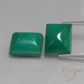 MALACHITE FACETED 12 MM TRILLION CUT GREAT GREEN COLOR  ALL NATURAL