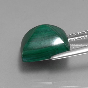 Malachite Gemstone in 11.7 x 10.1 mm Size for Sale, Malachite Stone in Multicolor Green Color