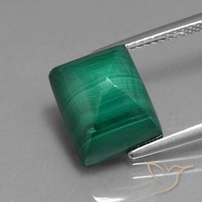 9.78 ct Baguette Malachite, 11.3 x 9.2 mm From Congo, Photo A