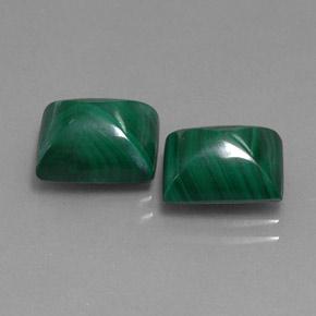 10.17 ctw Green Malachite Stones, Natural Malachite in Baguette Sugarloaf Cabochon Shape for Sale