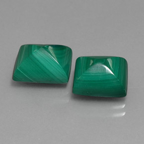 11.06 ct Green Malachite Stone, Natural Malachite in Baguette Cabochon Shape for Sale