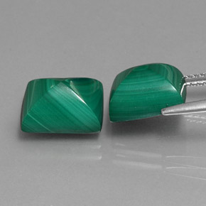 Malachite Gemstone in 10.3 x 8 mm Size for Sale, Malachite Stone in Multicolor Green Color