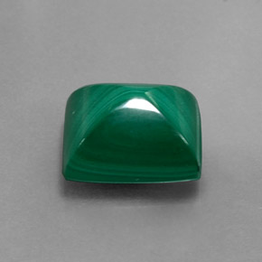 5.66 ct Green Malachite Stone, Natural Malachite in Baguette Cabochon Shape for Sale