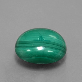 9.21 ct Green Malachite Stone, Natural Malachite in Oval Cabochon Shape for Sale