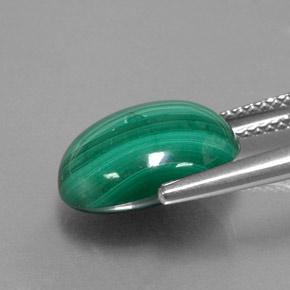 Malachite Gemstone in 12.9 x 11.1 mm Size for Sale, Malachite Stone in Multicolor Green Color