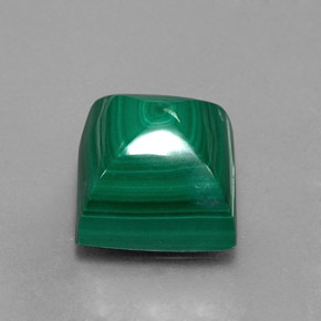 9.86 ct Green Malachite Stone, Natural Malachite in Square Cabochon Shape for Sale