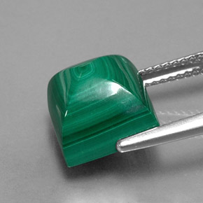 Malachite Gemstone in 12.2 x 10.1 mm Size for Sale, Malachite Stone in Multicolor Green Color