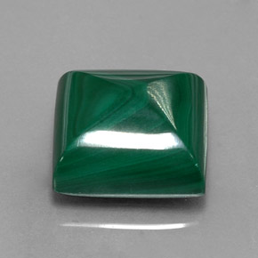 12.37 ct Green Malachite Stone, Natural Malachite in Square Cabochon Shape for Sale